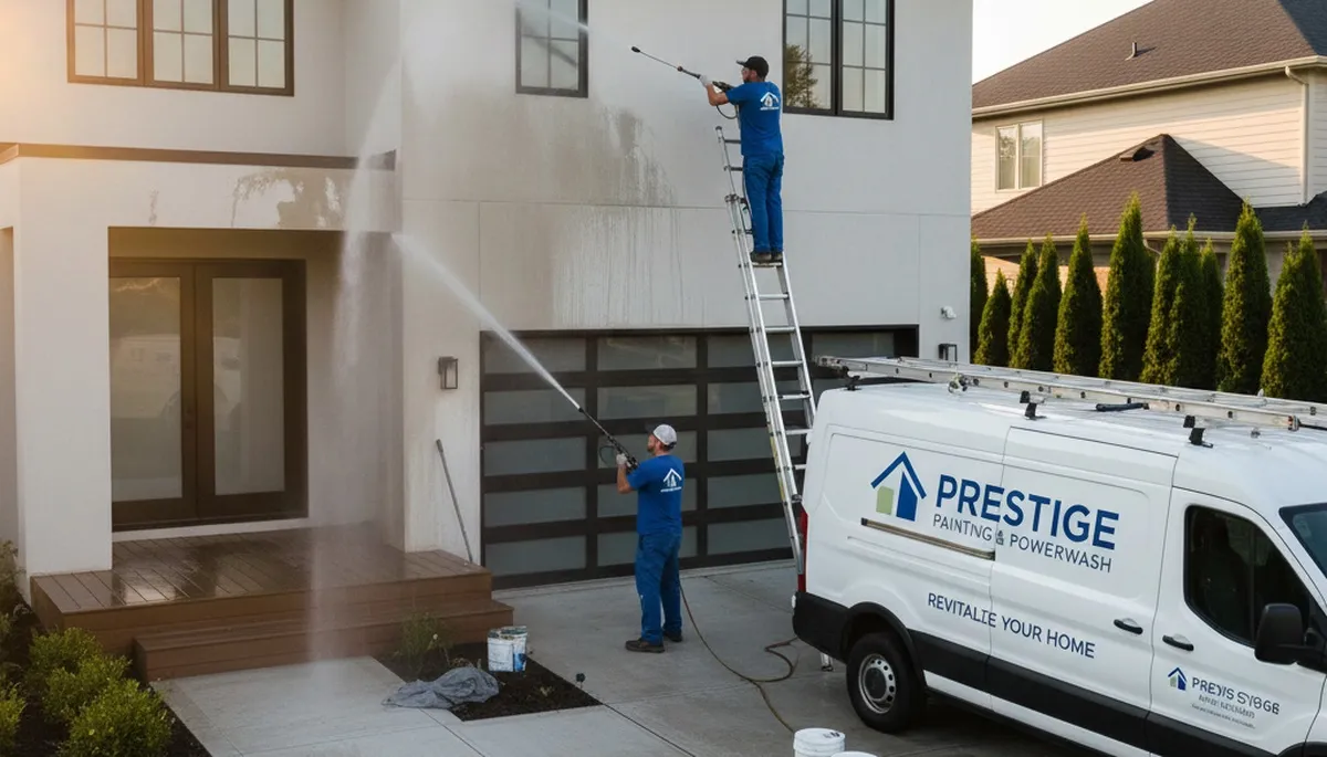 Professional pressure washing house siding in Kenosha, WI by local exterior cleaning experts